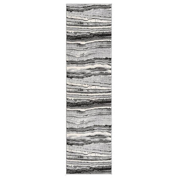 Obsidian Coast OBS37 Grey/Black/Ivory/Steel Grey/Ash Grey Runner-Desire Rugs-Rug Love - The Most Loved Rug Store